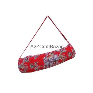 กระเป๋าสะพายไหล่ลายดอกไม้สไตล์โบฮีเมียนสำหรับวันหยุดสุดสัปดาห์  ทำจากผ้าฝ้ายพิมพ์ลายมือ  เป็นมิตรกับสิ่งแวดล้อม  ยั่งยืนได้ - Product Image 3