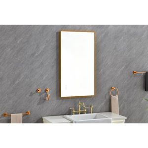 Specchio da Bagno LED Retroilluminato 42x24 Pollici con Pulsante Touch Intelligente, Montaggio a Parete, Antiappannamento e Funzione Memoria, Cornice in Metallo - Product Image 2