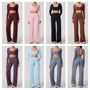 Conjunto Deportivo de Yoga para Mujer con Logotipo Personalizado, Transpirable, Ecológico, de Secado Rápido, Cintura Alta, Spandex/Nailon - Product Image 6