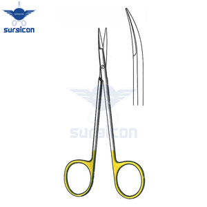 Knapp Scissors <b>12</b> cm (4-3/4 Inch) Curved Blunt TC Gold Tungsten Carbide Surgical Scissors Stainless Steel Precision Operating - Product Image 4