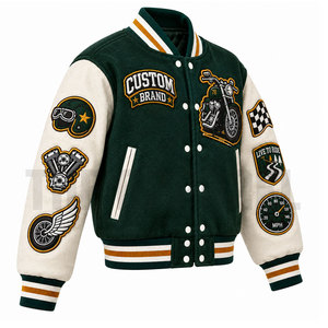 Top Quality Women Cropped Varsity <b>Jackets</b> for Street Wear Custom Embroidered Logo Baseball Cropped Varsity <b>Jackets</b> - Product Image 3