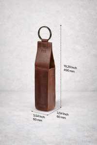 Porte-vin en cuir véritable robuste pour l'extérieur, étui de protection pour bouteille de vin avec logo personnalisé, sac cadeau de voyage vintage LEB-0096 - Product Image 5
