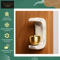 Vente exclusive de sonnette de porte moderne élégante en marbre et laiton, fabriquée à la main, nouveau son d'accueil pour les maisons et les villas