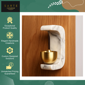Venta Exclusiva de Timbre de Puerta Moderno y Elegante Hecho a Mano con Latón y Mármol de Lujo, Nuevo Sonido de Bienvenida para Casas y Villas - Product Image 4