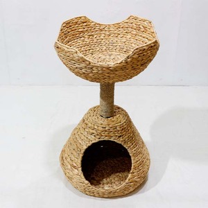 Lit pour chat à 2 niveaux en jacinthe d'eau écologique tendance avec griffoir - Product Image 2