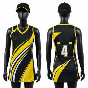 Women <b>Black</b> Red netball Sublimation <b>dress</b> Printed Sleeveless Tank Top Breathable Polyester Sportswear Adult Custom Logo <b>Jersey</b> - Product Image 6