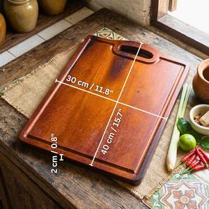 Planche à découper rectangulaire en acacia naturel, passe au lave-vaisselle, pour la préparation des aliments, le service et la cuisine quotidienne - Product Image 4