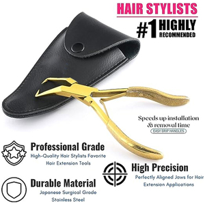 Outils professionnels pour extensions de cheveux, pince pour enlever les perles, pince pour ouvrir les micro-perles, pince argentée polie - Product Image 4