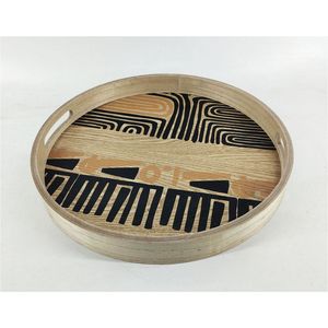 Plateau de service en émail de qualité supérieure avec poignées, résistant aux rayures, plateau rond en métal décoratif pour la restauration haut de gamme et les articles cadeaux - Product Image 6