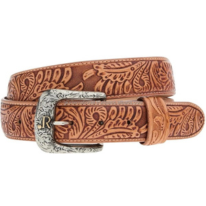 Custom High Quality Tan Finish Genuine Western <b>Leather</b> <b>Tooling</b> Belt with Floral Hand Carving <b>Tooled</b> <b>Leather</b> Belt - Product Image 4