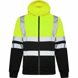 Sweat-shirt à haute visibilité, veste de sécurité réfléchissante, classe 3 ANSI, fermeture éclair, vêtements de travail, couleurs jaune, orange, noir - Product Image 5