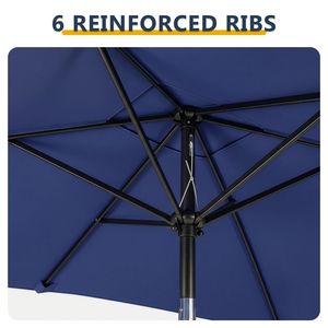 Ombrellone da Patio Quadrato Inclinabile 10 x 6,5 Piedi, Ombrellone da Esterno con Stecche in Ferro e Palo Centrale, Tessuto in Poliestere - Product Image 5