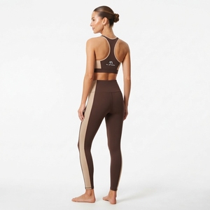 Conjunto Deportivo de Dos Tonos para Mujer, Sujetador Deportivo y Leggings de Cintura Alta, Ropa Deportiva Personalizada para Yoga y Fitness - Product Image 2