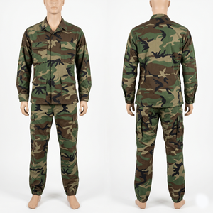 Men Tactical Uniform 240 GSM Ripstop Cotton Polyester Woodland <b>Camouflage</b> Multi Pocket Set Custom Embroidery Print Patch - Product Image 1