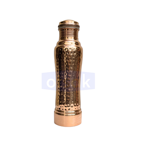 Elegant Classic Hammered Pure <b>Copper</b> Reusable Eco-Friendly Portable <b>Drinking</b> Water <b>Bottle</b> for Home and Travel - Product Image 1