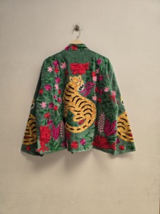 Wholesale Finished Autumn <b>Velvet</b> Suzani Handmade Short Unisex Reversible Jacket <b>Coat</b> with Two Side Pockets Boho Chic - Product Image 2
