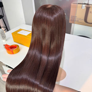 วิกผมคนแท้แบบชาวเวียดนามจาก100% ผมยาว28 "สีน้ำตาลเข้มยาวสองชั้น - Product Image 1