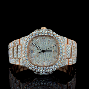 Reloj de Cuarzo con Diamantes Moissanite, Cuadrado, Unisex, Claridad VVS, Esfera con Incrustaciones, Correa de Acero Inoxidable, Estilo HipHop Deportivo para Uso Diario - Product Image 1