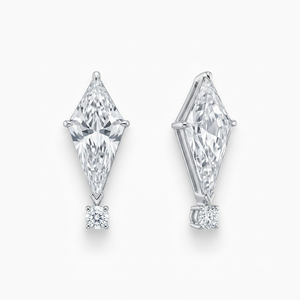 Boucles d'oreilles pendantes en or blanc 18 carats pour femme, serties de diamants de laboratoire taille cerf-volant, certifiées IGI, style classique, bijoux de mariage, vente en gros - Product Image 1
