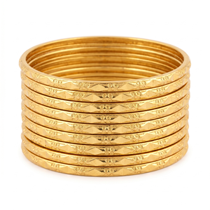 กำไลทองเหลืองหรูหรา ชุบทอง งานฝีมือ เครื่องประดับชาติพันธุ์ ขายส่ง ชุดกำไลทองเหลืองอินเดียแบบดั้งเดิม สำหรับผู้หญิง ชุดเจ้าสาว - Product Image 1