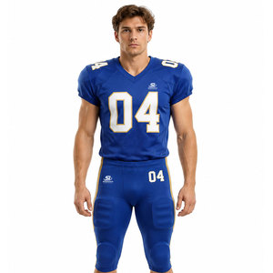 Uniforme de football américain de haute qualité avec logo personnalisé, vêtements de sport professionnels à manches courtes, respirants et anti-transpiration, en vente - Product Image 4