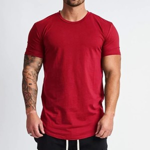 Camiseta de Hombre Gris, Corte Ajustado, Manga Corta, Cuello Redondo, Algodón Jersey, Color Sólido, Transpirable, Tejido de Punto, Largo Regular, OEM ODM - Product Image 5