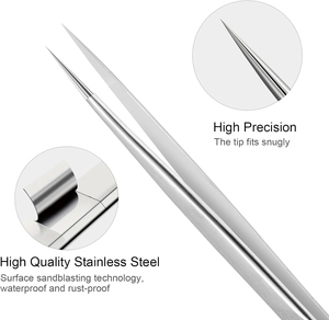 Pinzas de Alta Precisión ST-11 Antimagnéticas, Resistentes a Ácidos, de Acero Inoxidable, Ultrafinas, de Punta Larga, Quirúrgicas, con Certificación CE - Product Image 2