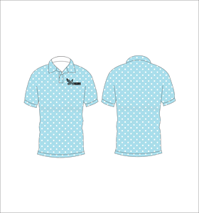 เสื้อโปโลผู้ชายแบบสั่งทำพิเศษ สีฟ้าอ่อนลายจุด สำหรับกอล์ฟ ระบายเหงื่อได้ดี แขนสั้น ประสิทธิภาพสูง ผู้ผลิต OEM - Product Image 2