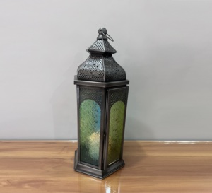 Farol Decorativo Marroquí de Hierro de Diseño Artesanal con Acabado Antiguo Modelo L630 - Product Image 3
