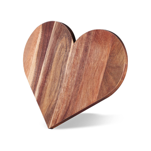 Plateau de service en bois d'acacia de qualité supérieure, en forme de cœur, planche à découper pour la cuisine, cadeau pour femme, fête de mariage, en provenance du Vietnam - Product Image 1