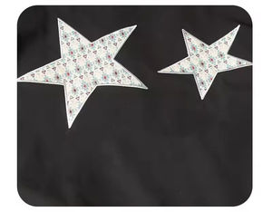 Men's Black Bomber <b>Jacket</b> Stand Collar Embroidered <b>Stars</b> Casual Polyester Autumn Wear Regular Fit - Product Image 4