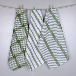 100% coton tissé rayure vérifier conception serviette de cuisine doux confort séchage à absorption rapide multi-usages nettoyage écologique lavage à la main - Product Image 3