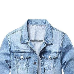 Chaqueta de Mezclilla para Hombre, Estilo Nuevo, Transpirable, con Cuello Largo, Chaqueta de Mezclilla de Invierno, Estilo Vintage, Nuevo Diseño - Product Image 4