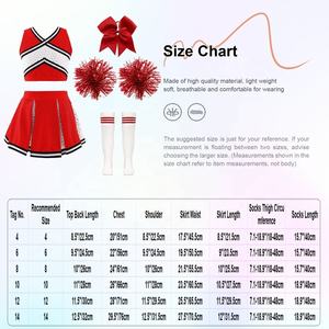 4-14 Kids Girls Dancewear Manufacturer Cheerleading <b>Set</b> Crop <b>Top</b> Pleated <b>Skirt</b> <b>Sets</b> For School Sports Meeting Stage Performance - Product Image 6