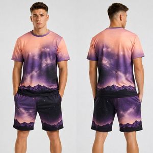 Conjuntos de Pantalones Cortos de Baloncesto para Hombre, Sublimados, de Poliéster, con Estampado de Texto Urbano en Negro y Naranja, de Alta Elasticidad - Product Image 2
