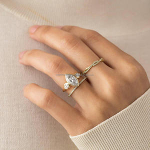 Anillo de Compromiso/Boda Vintage de Oro Amarillo de 14k con Diamante Cultivado en Laboratorio IGI/GIA, Unisex, Oro Blanco Fino para Aniversario, Ideal para Fiestas - Product Image 1