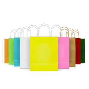 Custom Eco Friendly Reusable Kraft Paper Shopping <b>Bags</b> with Paper Handles Fancy <b>Gift</b> Packaging for Business Supermarkets - Product Image 1