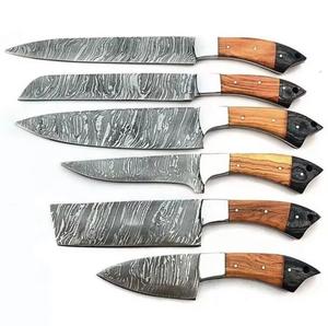 Personalized 6-Piece Damascus Steel Chef <b>Knives</b> with Customized Handle <b>Sharp</b> Serrated Edge for Multi-Purpose Eco-Friendly - Product Image 4