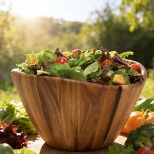 Tazón para Servir y Mezclar Ensaladas de Madera, Ecológico, Clásico, No Tóxico, Pulido, Duradero y de Alta Calidad, Ideal para Fiestas y el Hogar - Product Image 2