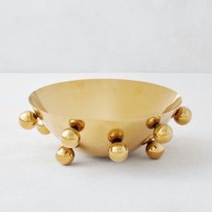 <b>Gold</b> Beaded Serving <b>Bowl</b> <b>Decorative</b> Dessert Fruit <b>Bowl</b> <b>Gold</b> Metal <b>Bowl</b> Modern Tableware for Home Party Dining - Product Image 2