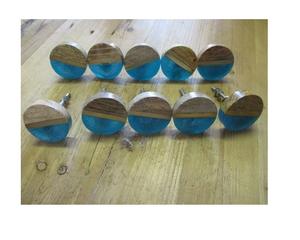 Pomos de puerta contemporáneos de madera y mármol de lujo para gabinetes, cajones, armarios, muebles, accesorio interior elegante. - Product Image 3