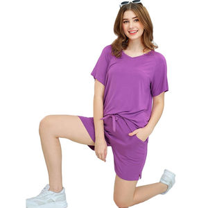 Conjuntos de Shorts de Verano para Mujer, Conjunto Deportivo de Dos Piezas para el Verano 2026, Camiseta Lisa y Shorts para Mujer, Conjunto de Dos Piezas para Damas - Product Image 3