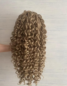 Perruque de luxe en cheveux humains brun chocolat, bouclée profonde, avec dentelle HD, sans colle, perruque frontale 13x4, haute densité - Product Image 5
