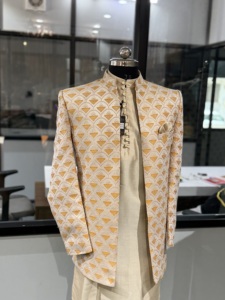 Blazer Jodhpuri Jacquard de Luxe pour Homme, Style Indo-Occidental, Idéal pour Mariage et Réception, avec Veste Kurta, Tenue Ethnique Haut de Gamme - Product Image 3