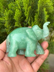 Hand Carved Green Aventurine <b>Elephant</b> Figurine Natural Crystal Decor OEM ODM Wholesale Supplier - Product Image 1