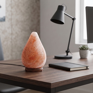 Lampe en sel rose de l'Himalaya sculptée à la main en forme de goutte d'eau, lumière en cristal de sel naturel, décoration intérieure, bien-être - Product Image 2