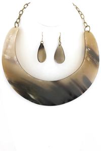 Collar con cuerno de búhos y marrón, con pendiente, artesanía de la India, acabado Natural, nuevo diseño de moda - Product Image 2