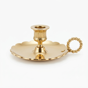 Candelabro Colgante de Latón con Cadena, Soporte para Velas Cónicas Hecho a Mano, Bandeja Decorativa de Metal, Decoración Vintage para el Hogar, Venta al por Mayor - Product Image 1