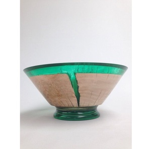 Bol artisanal en résine époxy et bois d'acacia pour la présentation décorative de table et le service en cuisine - Product Image 3