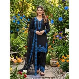 ชุดปักลายแบบดั้งเดิมสไตล์ฟาร์ซี ซาลวาราม ซาลวาร์ คามีซ พร้อมผ้าคลุมไหล่ สำหรับงานปาร์ตี้ แห้งเร็ว ใส่สบายทุกฤดู - Product Image 1